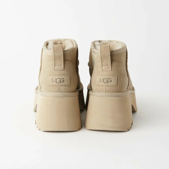 UGG Women’s Classic Ultra Mini New Heights Platform Boots Mustard Seed, Size 11 - Picture 15 of 16